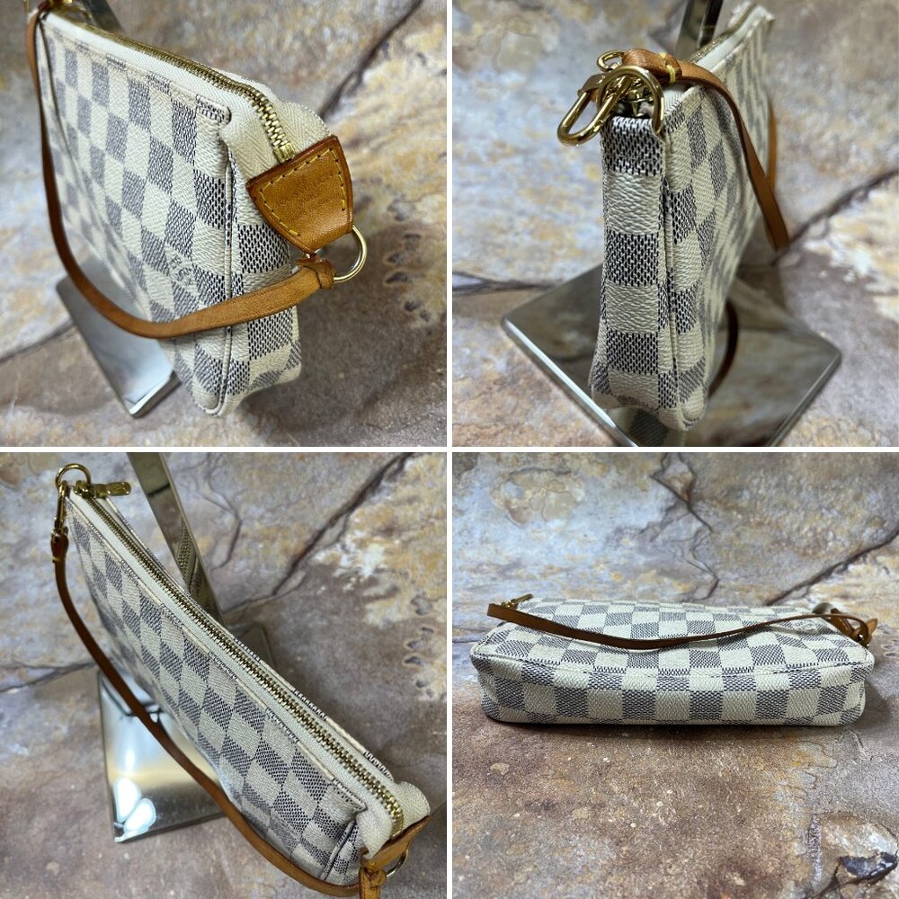 Louis Vuitton Damier Azur Pochette Accessoires Pouch / Shoulder Clutch Bag - Picture 3 of 13